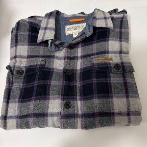 Field & Stream Men's Blue and Gray Plaid Shirt
